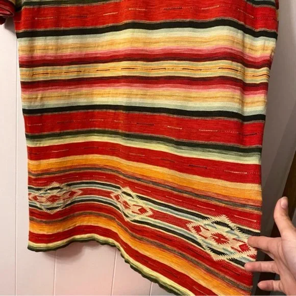 Vintage Polo Ralph Lauren Aztec 100% Cotton Southwestern Polo Shirt - Picture 7 of 12